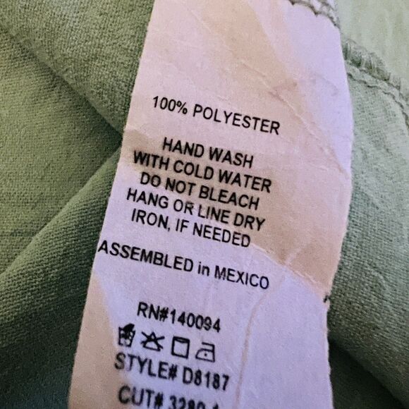 See You Monday Anthropologie Sea Foam Green Puffy Peasant Style Dress Size Large - Picture 7 of 7